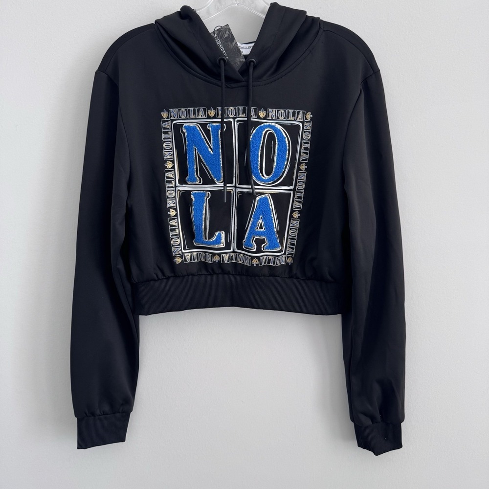 Women's Desiree Collection NOLA Cropped Hoodie Size S Black NWT
